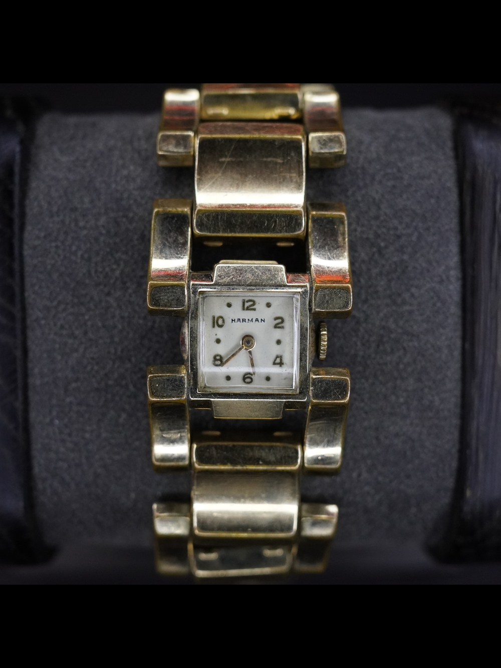 Vintage Harman Distinctive 1/20 12K GF Ladies Bracelet Watch White Dial Manual